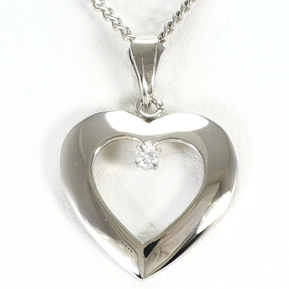 PT850 Platinum Necklace with Diamond (no carat marking), Total Weight 4.6g, 4...